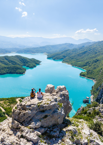 Lake Bovilla, part of Dajti Mountain National Park and located 20 km north-east of Tirana.