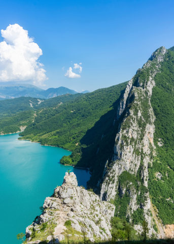 Lake Bovilla, part of Dajti Mountain National Park and located 20 km north-east of Tirana.